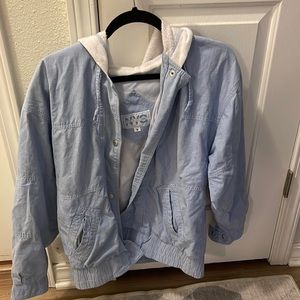 NEW YORK GIRL WOMEN’S SMALL LIGHTWEIGHT JACKET WITH HOOD. BLUE